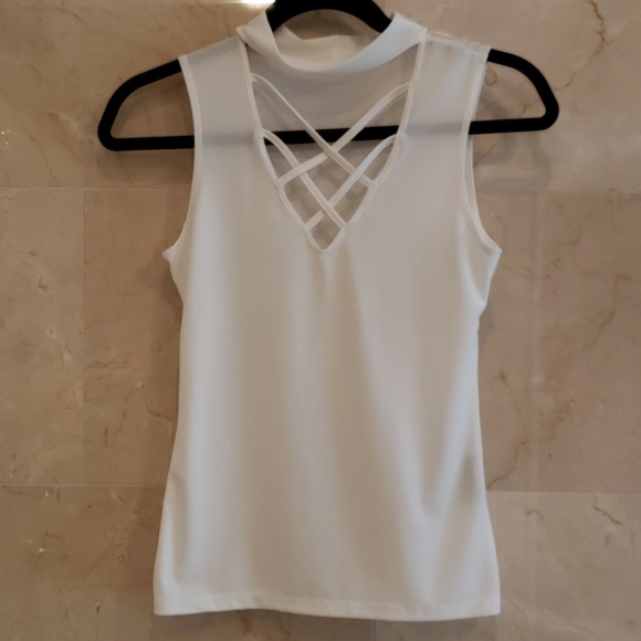 BRAND NEW CHERYL CREATIONS WHITE TOP BLOUSE SHIRT - Picture 1 of 4